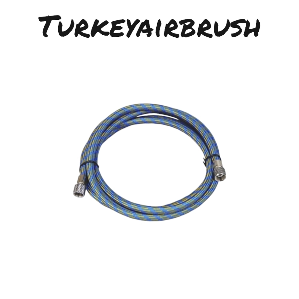  BD-24 KISA 180 CM Airbrush Hortumu Airbrush Air Hose 1/8’’-1/8’’ (1.8MT)Blue/Black