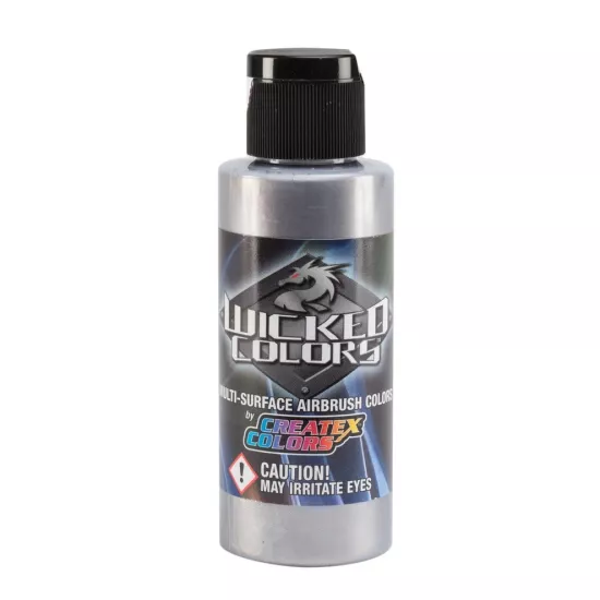 W351-02 Metallic Silver 2fl.oz/60ml Wicked Colors Airbrush Boyası 