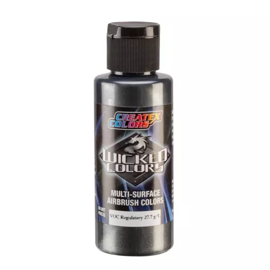 W368-02 Metallic Charcoal Viola 2fl.oz/60ml Wicked Colors Airbrush Boyası 