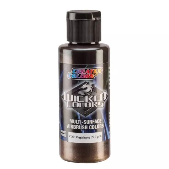W371-02 Metallic Dark Brown 2fl.oz/60ml Wicked Colors Airbrush Boyası 